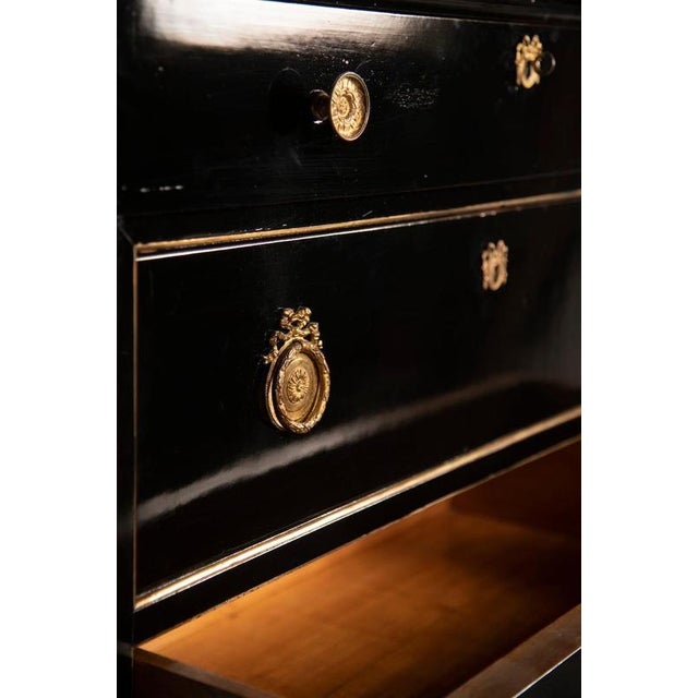 French Napoleon III Weekly Chest in Black Ebonized Wood, 1890 For Sale - Image 13 of 14