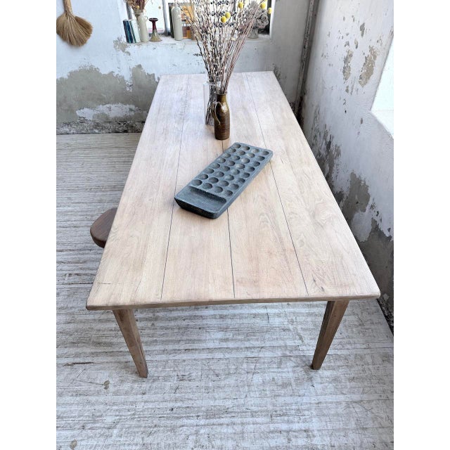 Vintage Farm Table in Cherry Wood, 1970s For Sale - Image 16 of 18