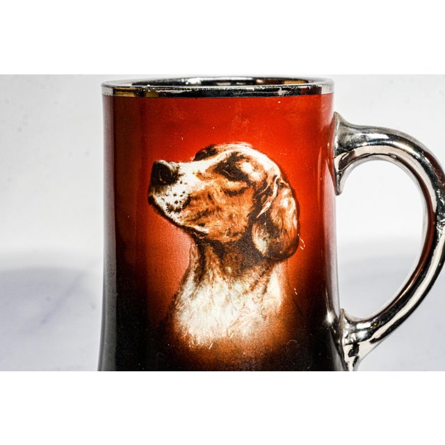 Late 19th Century Antique Victorian Pitcher Mugs Hand Painted Dog Canine Portraits - Rare Complete Set of 7 For Sale - Image 5 of 18