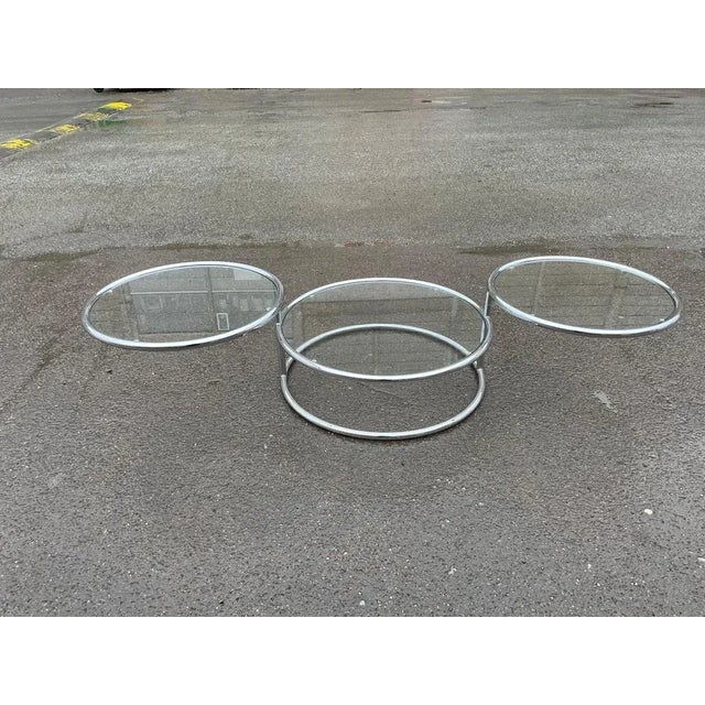Vintage Italian Swivel Coffee Table in Chrome, 1973 For Sale - Image 6 of 7