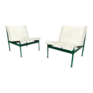 Vintage Mid Century Modern 1966 Leisure Collection Patio Lounge Chairs by Richard Schultz for Knoll, Attributed - Set of 2