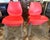 Late 20th Century Signed Set 8 Italian Maui Kartell Red Dining Chairs Designed Bu Vico Magistretti For Sale - Image 5 of 11