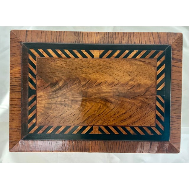 Antique Walnut Inlaid Jewelry or Document Box For Sale In Providence - Image 6 of 12