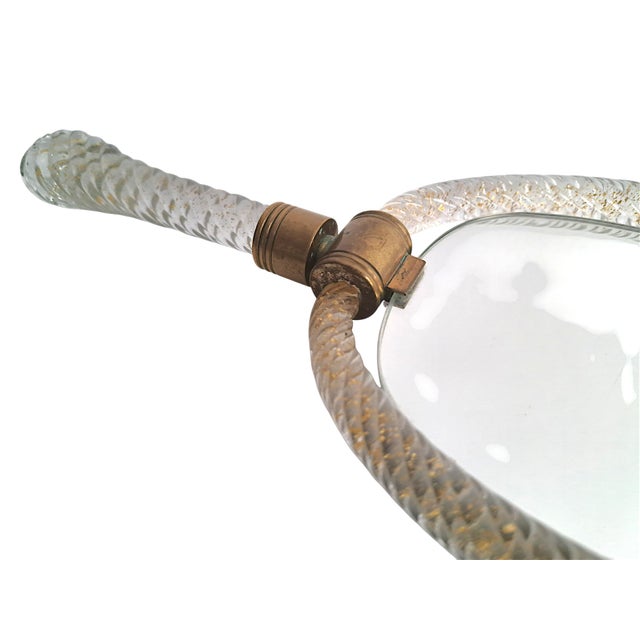 Torchon Murano Glass Hand Mirror from Barovier & Toso Production, 1950s For Sale - Image 12 of 14