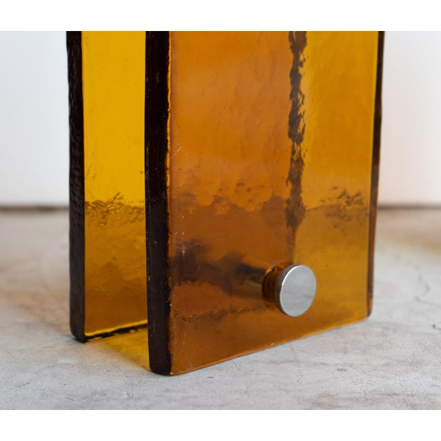 Vintage French Brutalist Amber Glass Push/Pull Door Handles, 1960s For Sale - Image 10 of 18