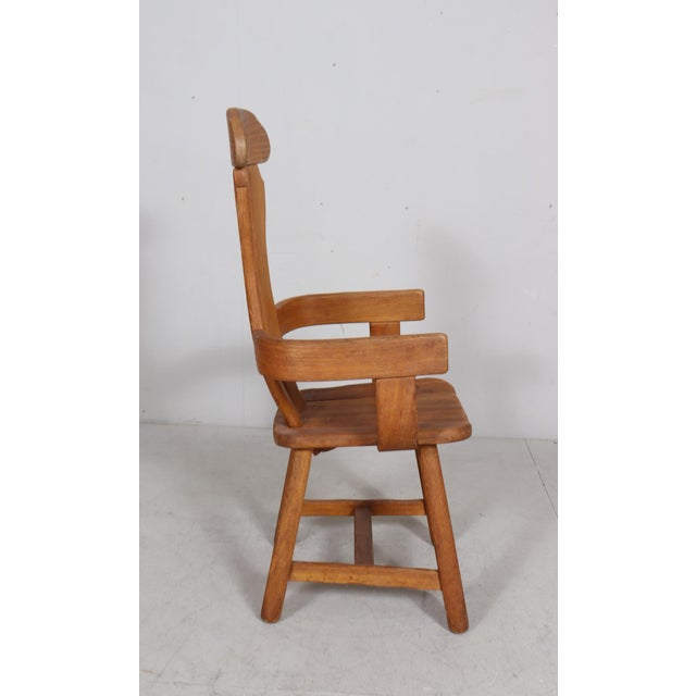 Brutalist Dining Chairs in Oak by De Puydt, Belgium, 1970s, Set of 6 For Sale - Image 14 of 18
