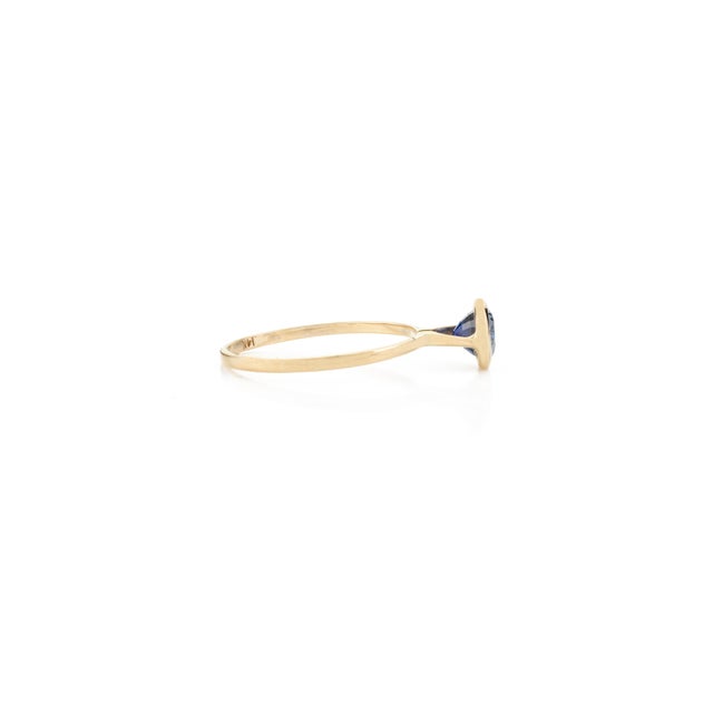 Not Yet Made - Made To Order Dainty Brilliant Blue Sapphire Ring in 14k Yellow Gold Size 6 For Sale - Image 5 of 11
