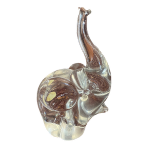 1950s Murano Clear Glass Elephant