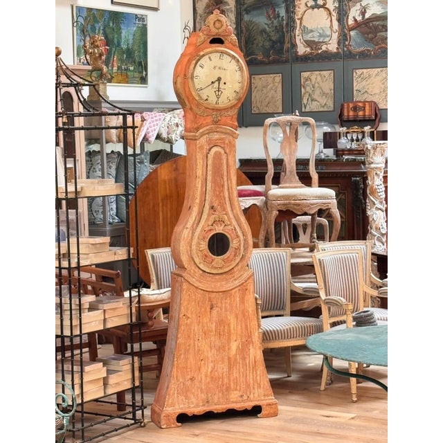 Swedish Mora Clock With Carving and Elegant Lyre-Form Case For Sale - Image 4 of 9