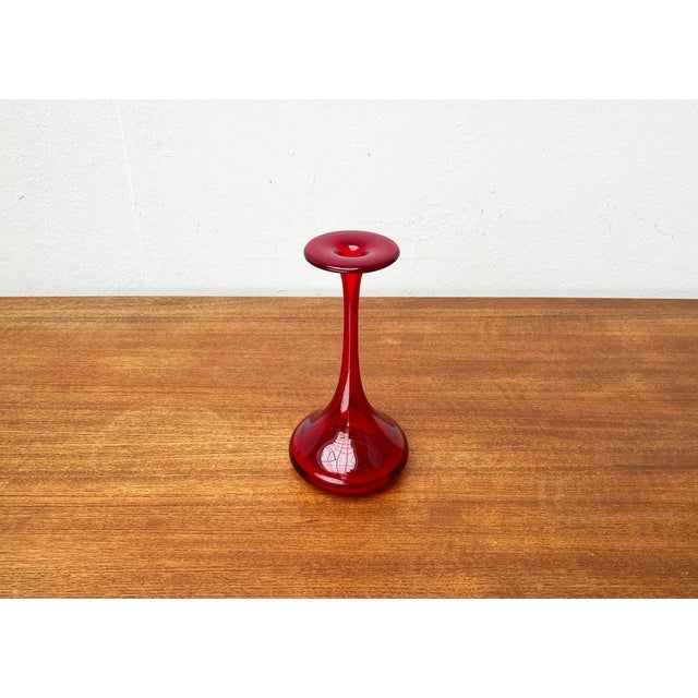 Vintage German Red Glass Solifleur Vase by Cari Zalloni for WMF For Sale - Image 10 of 15