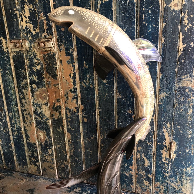 Asian Style Shark Statue on Marble Base For Sale - Image 9 of 12