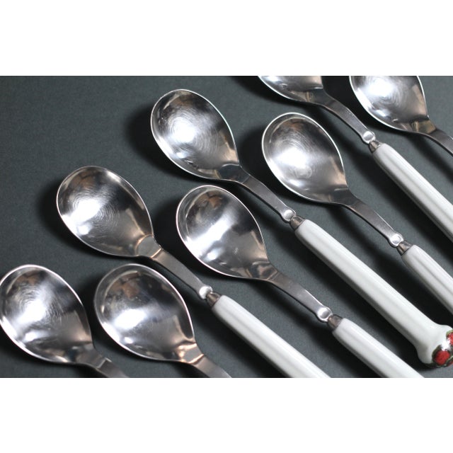 1970s Boho Chic Denby Regency White Jewel Flatware - Large Spoon or Soup Spoon For Sale - Image 11 of 13