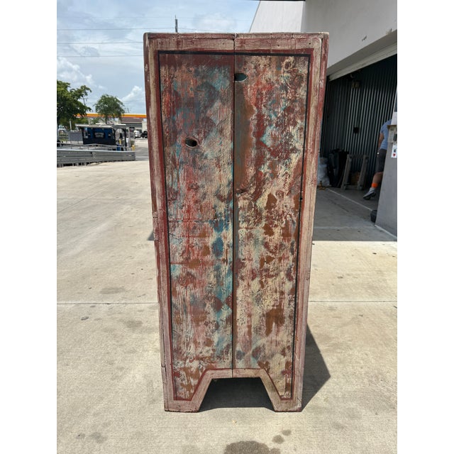 1990s Prized Rare Richard Warholic Painted Cabinet Art Piece Florida Artist For Sale - Image 4 of 14
