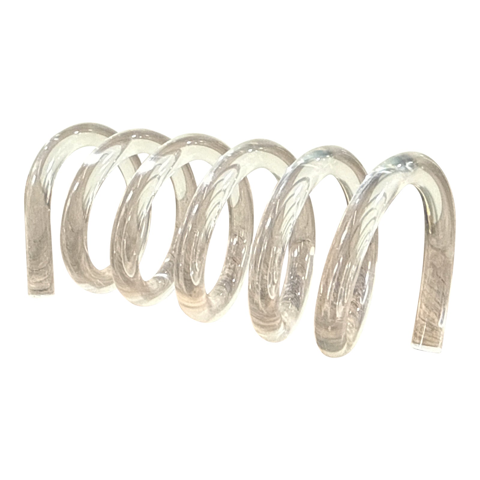 Mid Century Modern Dorothy Thorpe Style Lucite Spiral Letter Holder Desk Accessory