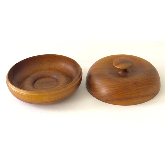 Mid-Century Walnut Bowl, 1960s For Sale - Image 9 of 11