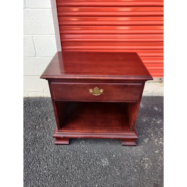 Wood Vintage Mid 20th Century Cherry Nightstand Rvs For Sale - Image 7 of 9
