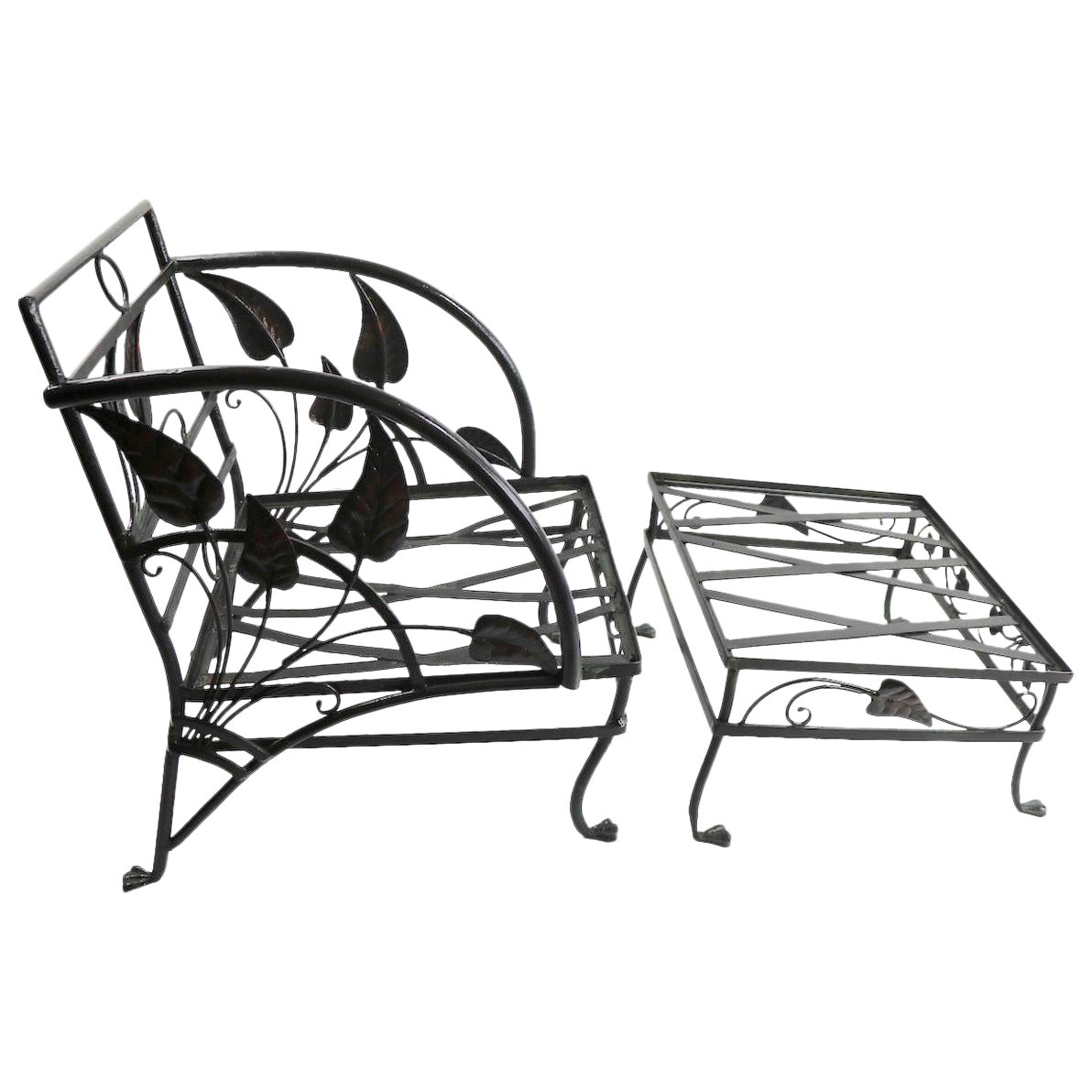 Banana Leaf Lounge Chair And Ottoman By Salterini Chairish