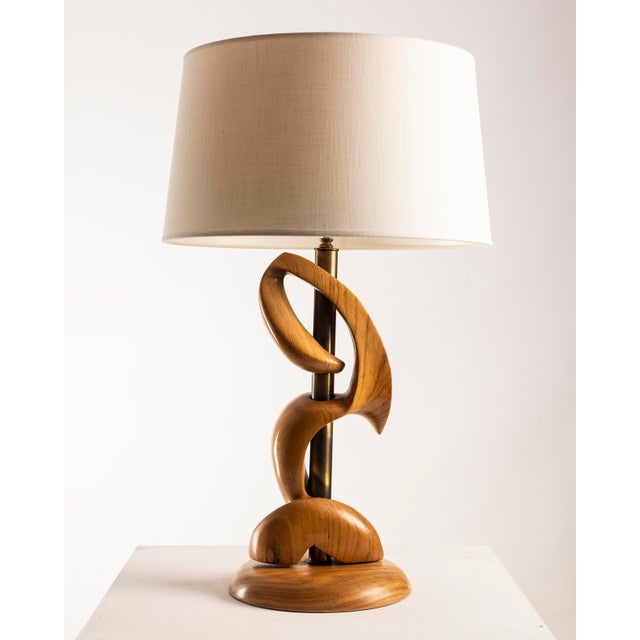 Sculptural Wooden Table Lamp by Philip Heifetz For Sale - Image 11 of 11