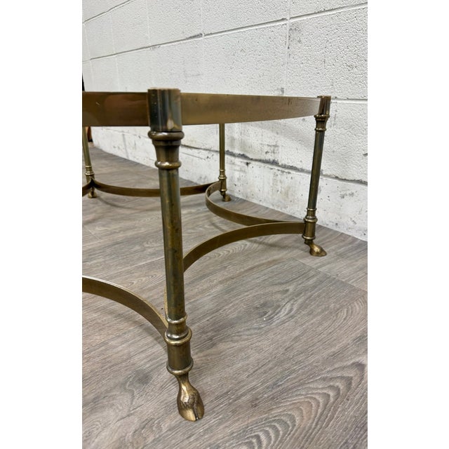 Vintage Mid Century Labarge Style Brass Hexagonal Coffee Table Cocktail Table For Sale - Image 11 of 11