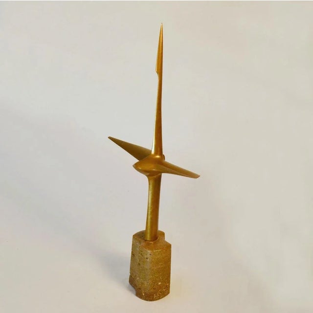 1970s Abstract Aerodynamic Bronze Sculpture, Dutch, 1977 For Sale - Image 5 of 9