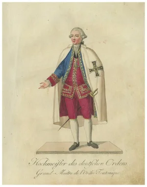 Schwan, Grand Master of the Teutonic Order, 18th Century, Hand-Colored Engraving