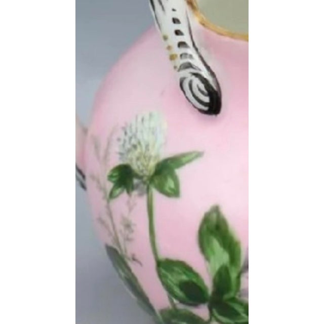 Limoges, France “Limoges” French 1883 Hand-Painted Procelain Split Finger Handle Creamer For Sale - Image 4 of 7