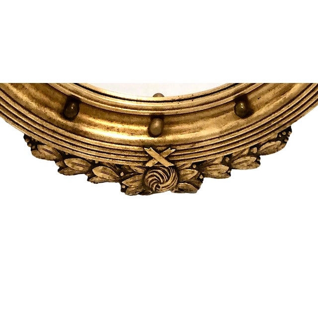 Mid 20th Century Mid 20th Century Federal-Style American Eagle-Topped Gilt Wood “Bullseye” Convex Mirror For Sale - Image 5 of 6