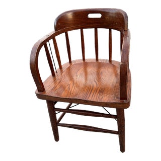 Late 19th Century Antique Oak Captain’s Chair For Sale