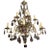 French Early 20th Century Brass and Bronze Chandelier W Mixed Cut Crystal Colors For Sale