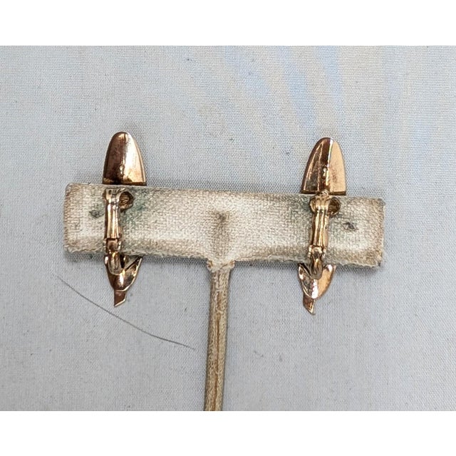 Gold Vintage Signed Napier Goldtone Over Sterling Feather Clip Earrings-2 Pieces For Sale - Image 8 of 8