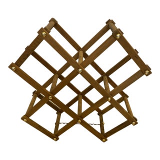 1970s Petite Mid-Century Modern Wooden Folding Wine Rack For Sale
