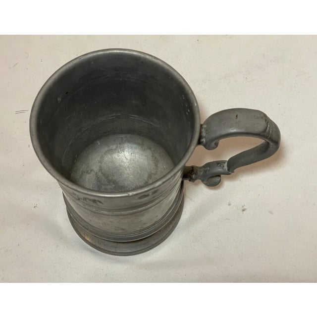 Rare Antique 18th Century Handmade Pewter Beer Mug Stein Early Touch Mark 1700's For Sale - Image 11 of 12