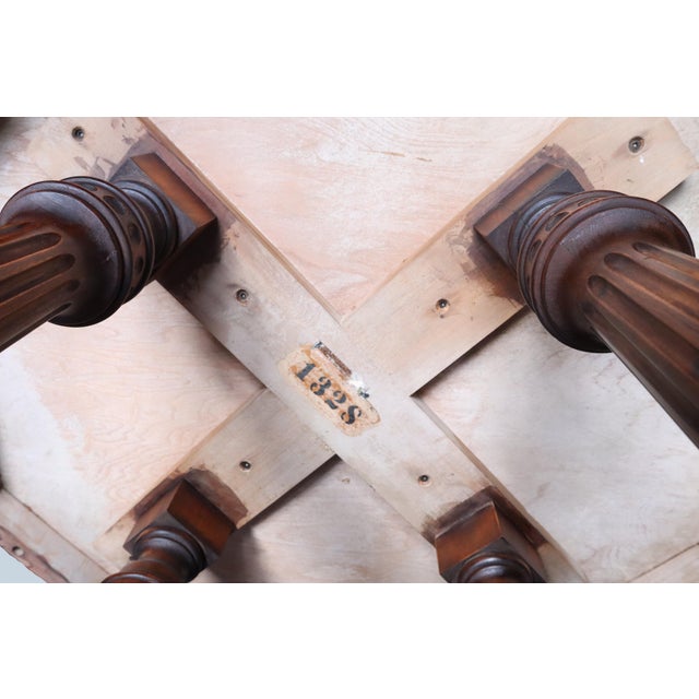 Mid 20th Century Hexagonal Mahogany Lamp Table With Mirrored Wood Grain & Regal Flat Claw Feet For Sale - Image 9 of 9