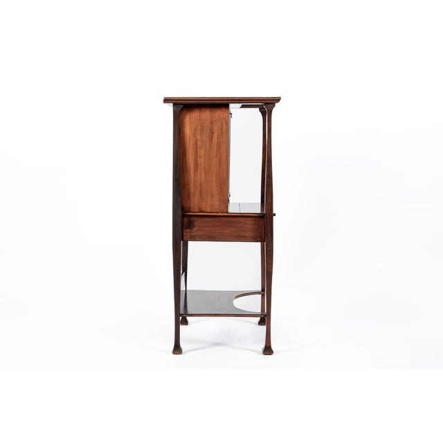 Antique Art Nouveau Scottish Mahogany Floral Secretary Cabinet For Sale - Image 15 of 17