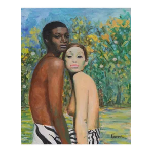 'Double Figural' by Jack Goetz, California, Post Impressionist Oil, Santa Monica College