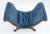 French Carved Wood Scissor Shape Blue Velvet Upholstery Bench