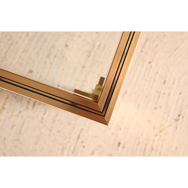 Gold Mid-Century Coffee Table with Bevelled Edge Glass Top by Pierre Vandel, 1970s For Sale - Image 8 of 11
