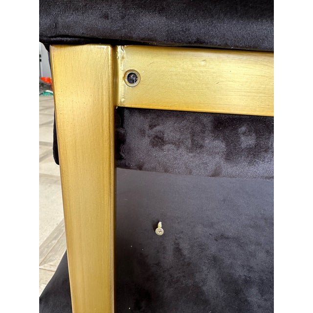 Contemporary Black and Gold Upholstered Dining Chair Chairish