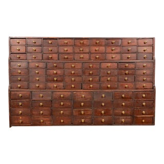 Large And Impressive Stained Pine Apothecary Chest For Sale