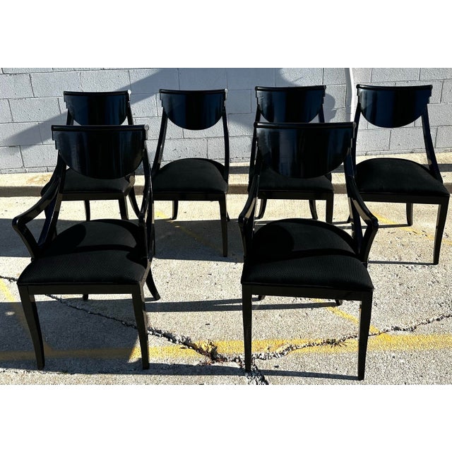 Pietro Costantini 1980s Pietro Constantini Set of 6 Lacquered Dining Chairs For Sale - Image 4 of 12
