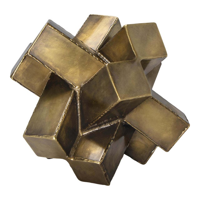 Regina Andrew Abstract Sculpture in Brass For Sale