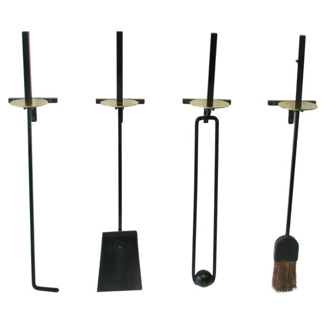 Mid 20th Century Mel Bogart Wall Mounted Fireplace Tools - Set of 4 For Sale - Image 10 of 10