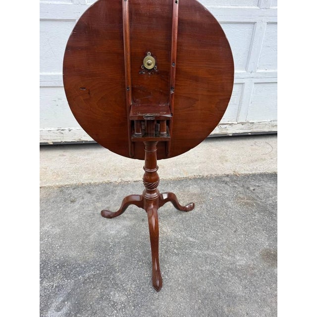 Antique Georgian Queen Anne Style Bird Cage Tilt Top Side Table For Sale - Image 15 of 16