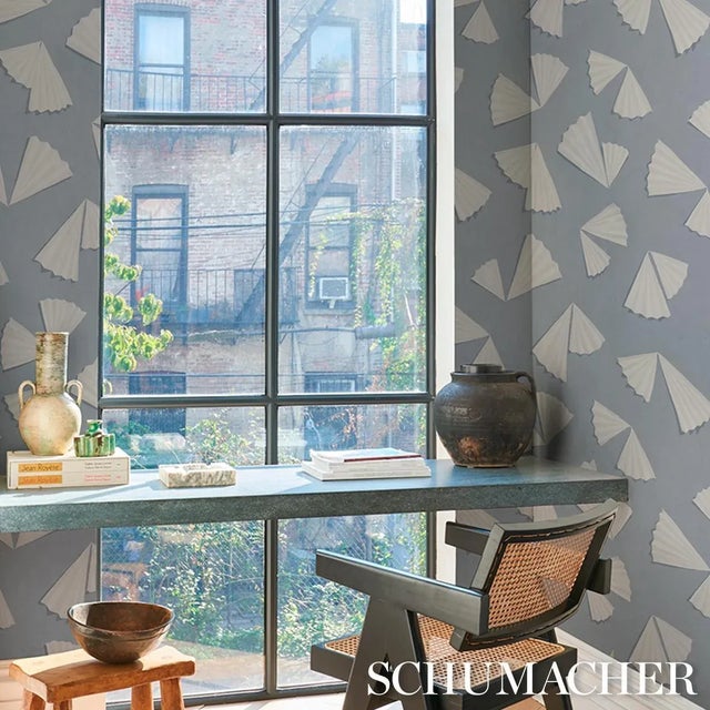 2020s SAMPLE - Schumacher x Backdrop Antoinette Wallpaper In Mist For Sale - Image 5 of 5