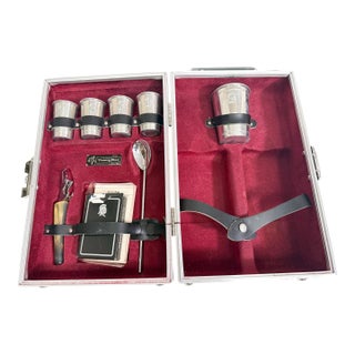 Vintage Mid Century Executair 880 Trav-L-Bar Ever-Wear Travel Bar Set With Cards and Score Pad For Sale
