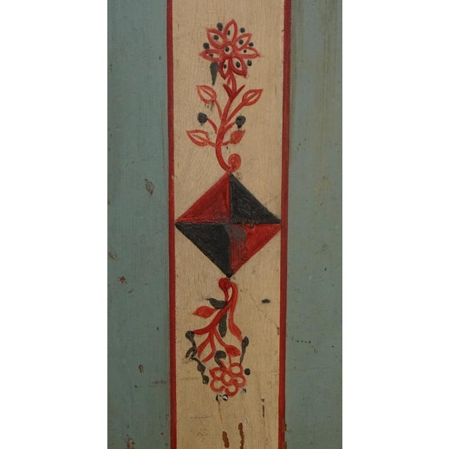 Wood German Aqua Blue Hand Painted Marriage Wardrobe, 1818 For Sale - Image 7 of 18