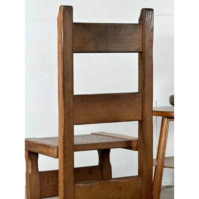 Vintage Dutch Brutalist Oak Dining Chairs, Set of 6 For Sale - Image 10 of 11