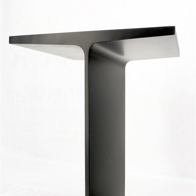 Mid 20th Century Pair Ward Bennet Black Enamel i Beam End Side Occasional Tables Stands Mint For Sale - Image 5 of 13