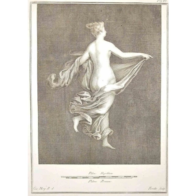 Ancient roman scene from the series "antiquities of herculaneum", is an original etching on paper realized by giovanni...