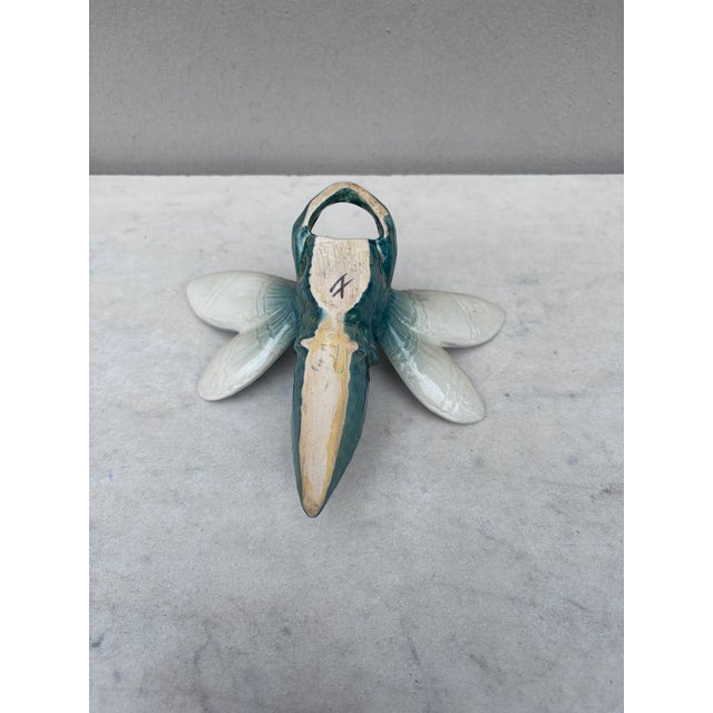Majolica Dragonfly Wall Pocket Fives Lille, Circa 1900 For Sale - Image 4 of 4